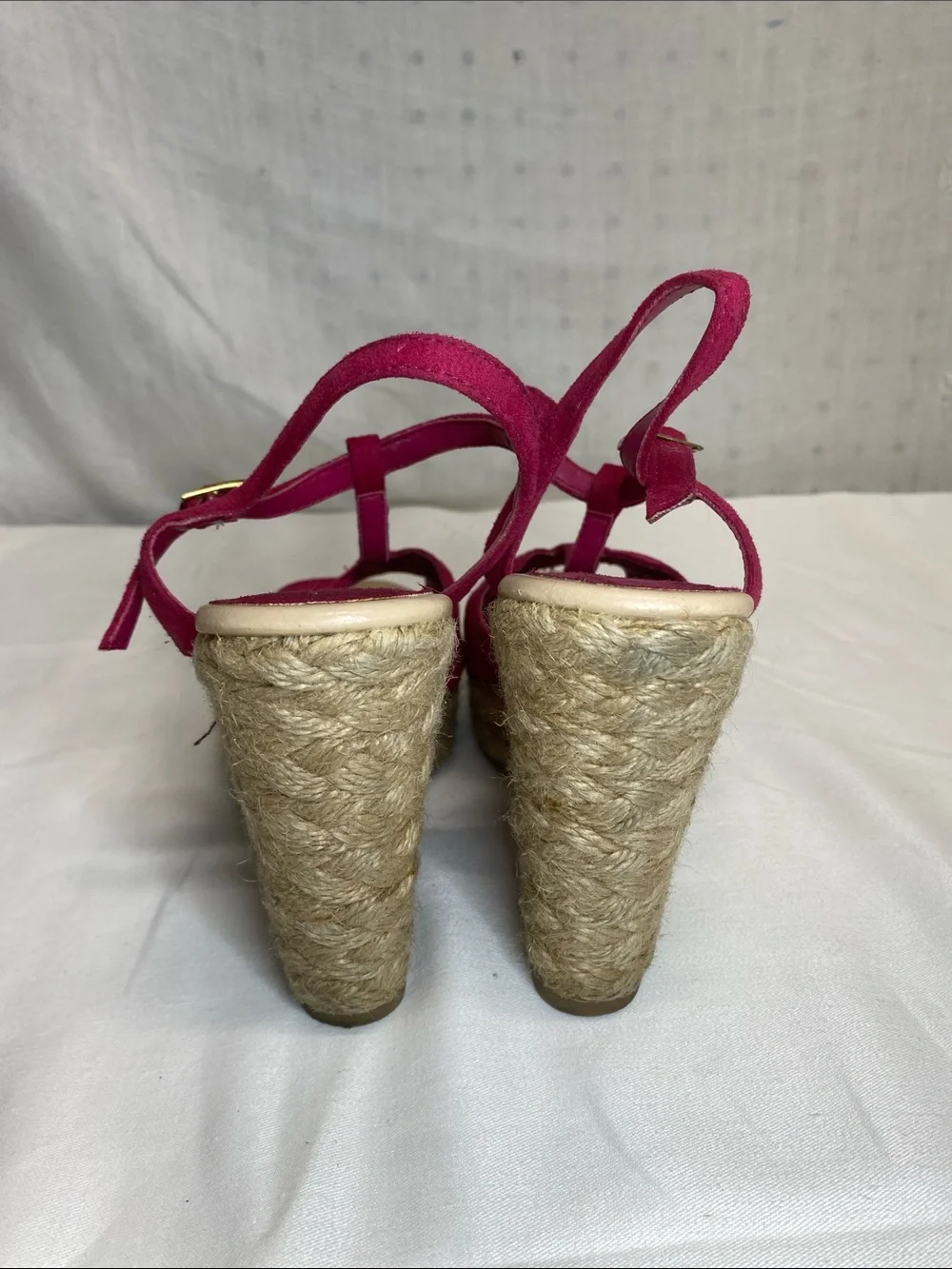 American Eagle Outfitters Fuchsia Suede Espadrille Wedges